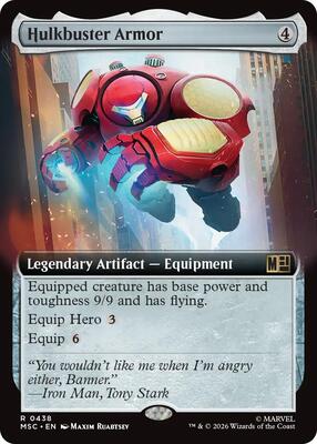 Hulkbuster Armor (Extended Art) card from Commander: Marvel Super Heroes