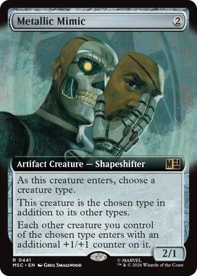 Metallic Mimic (Extended Art) card from Commander: Marvel Super Heroes
