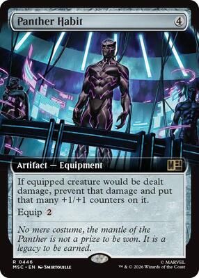 Panther Habit (Extended Art) card from Commander: Marvel Super Heroes