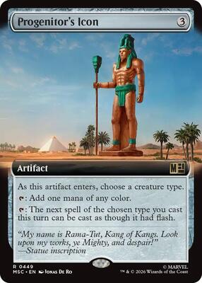 Progenitor's Icon (Extended Art) card from Commander: Marvel Super Heroes
