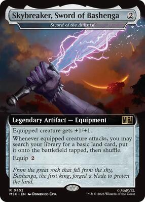 Skybreaker, Sword of Bashenga - Sword of the Animist (Extended Art) card from Commander: Marvel Super Heroes