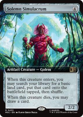 Solemn Simulacrum (Extended Art) card from Commander: Marvel Super Heroes