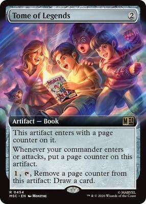 Tome of Legends (Extended Art) card from Commander: Marvel Super Heroes