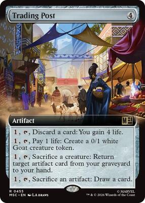 Trading Post (Extended Art) card from Commander: Marvel Super Heroes