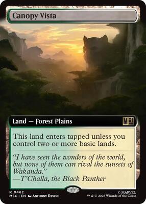 Canopy Vista (Extended Art) card from Commander: Marvel Super Heroes
