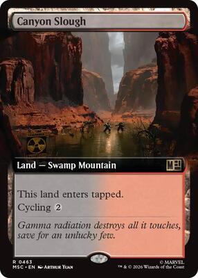Canyon Slough (Extended Art) card from Commander: Marvel Super Heroes
