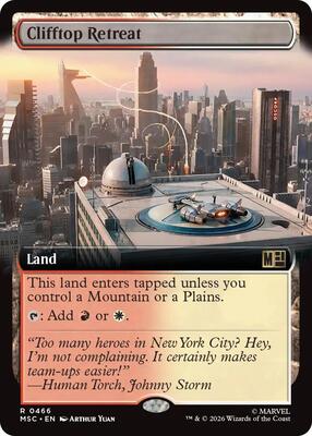 Clifftop Retreat (Extended Art) card from Commander: Marvel Super Heroes