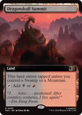 Dragonskull Summit (Extended Art) card from Commander: Marvel Super Heroes