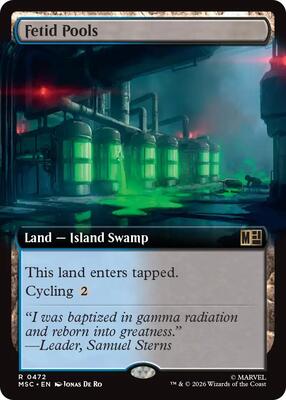 Fetid Pools (Extended Art) card from Commander: Marvel Super Heroes