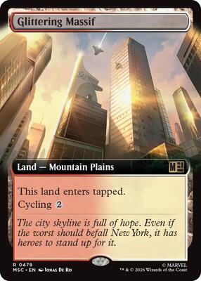 Glittering Massif (Extended Art) card from Commander: Marvel Super Heroes
