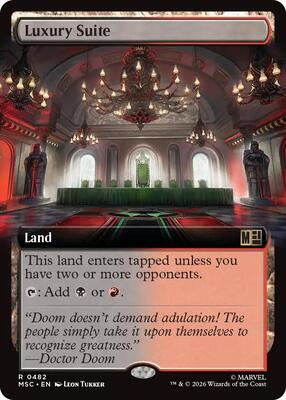 Luxury Suite (Extended Art) card from Commander: Marvel Super Heroes