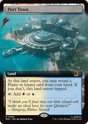 Port Town (Extended Art) card from Commander: Marvel Super Heroes