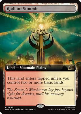 Radiant Summit (Extended Art) card from Commander: Marvel Super Heroes