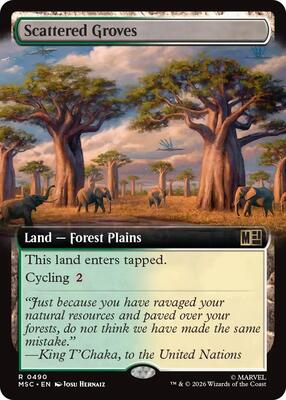 Scattered Groves (Extended Art) card from Commander: Marvel Super Heroes
