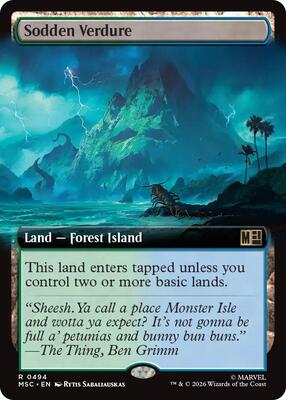 Sodden Verdure (Extended Art) card from Commander: Marvel Super Heroes