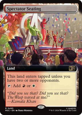 Spectator Seating (Extended Art) card from Commander: Marvel Super Heroes