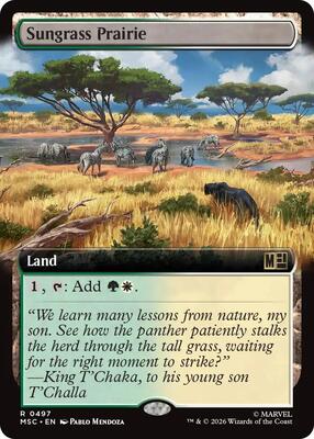 Sungrass Prairie (Extended Art) card from Commander: Marvel Super Heroes