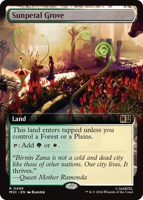 Sunpetal Grove (Extended Art) card from Commander: Marvel Super Heroes