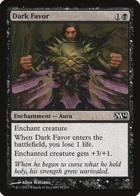 Dark Favor card from Magic 2014 (M14)