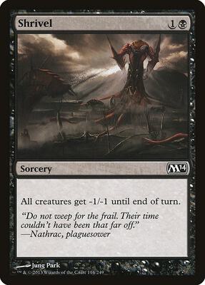 Shrivel card from Magic 2014 (M14)