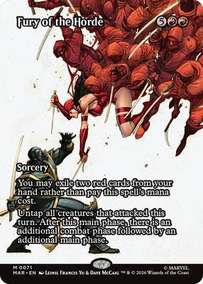 Fury of the Horde (Borderless) card from Marvel Universe Eternal-Legal