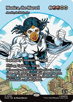 Monica, the Marvel - Aurelia, the Warleader (Borderless) card from Marvel Universe Eternal-Legal
