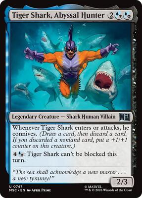 Tiger Shark, Abyssal Hunter card from Commander: Marvel Super Heroes