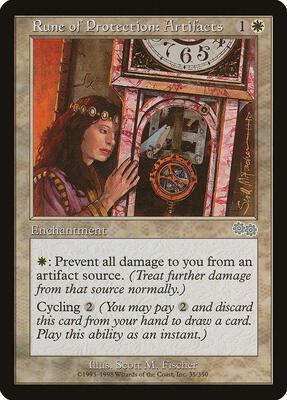 Rune of Protection: Artifacts card from Urza's Saga