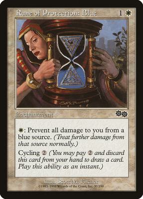 Rune of Protection: Blue card from Urza's Saga