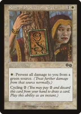 Rune of Protection: Green card from Urza's Saga