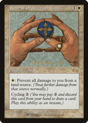 Rune of Protection: Lands card from Urza's Saga