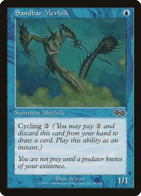Sandbar Merfolk card from Urza's Saga