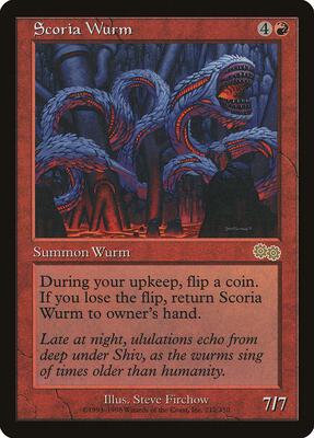 Scoria Wurm card from Urza's Saga