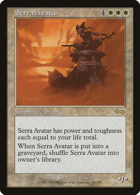 Serra Avatar card from Urza's Saga