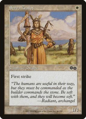 Serra Zealot card from Urza's Saga