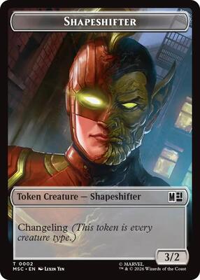 Shapeshifter (0002) // Villain (0009) Double-Sided Token card from Commander: Marvel Super Heroes