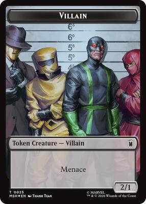 Villain (0025) // Robot Villain (0026) Double-Sided Token (Surge Foil) card from Marvel Super Heroes