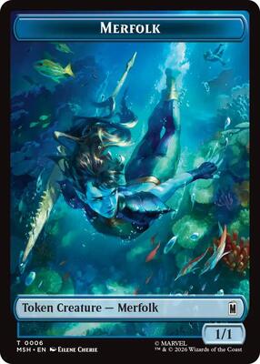 Merfolk // Doombot Double-Sided Token card from Marvel Super Heroes