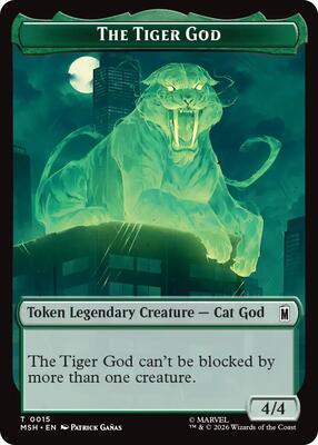 The Tiger God // Sturdy Shield Double-Sided Token card from Marvel Super Heroes