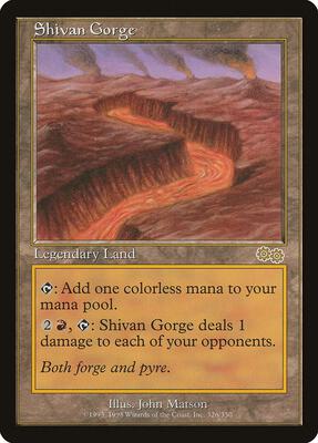 Shivan Gorge card from Urza's Saga