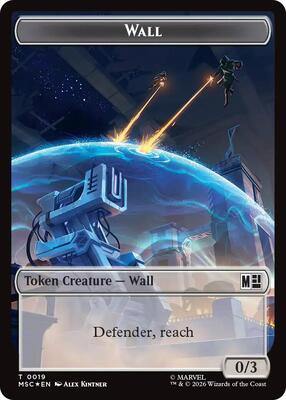 Wall (0019) // Merfolk (0024) Double-Sided Token (Surge Foil) card from Commander: Marvel Super Heroes