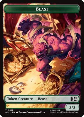 Beast // Vibranium Double-Sided Token card from Commander: Marvel Super Heroes