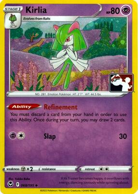 Kirlia - 068/195 (Cosmos Holo) card from Prize Pack Series Cards