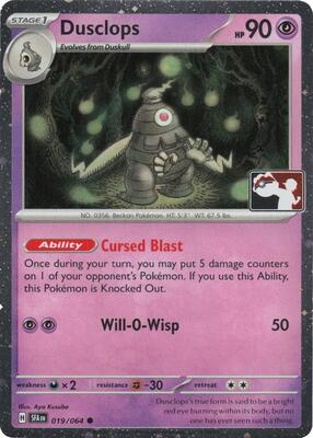 Dusclops - 019/064 (Cosmos Holo) card from Prize Pack Series Cards