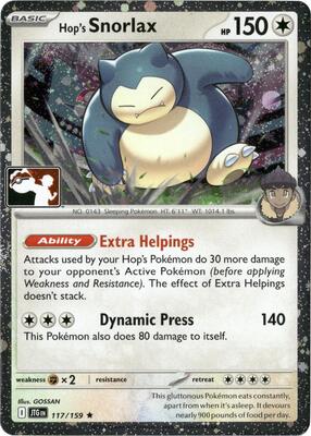 Hop's Snorlax - 117/159 (Cosmos Holo) card from Prize Pack Series Cards