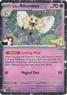 Lillie's Ribombee - 067/159 (Cosmos Holo) card from Prize Pack Series Cards