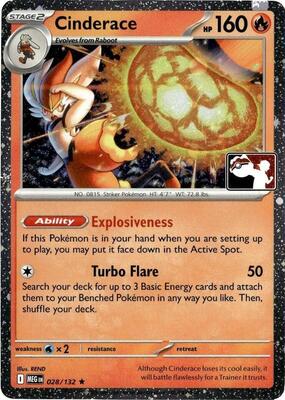 Cinderace - 028/132  (Cosmos Holo) card from Prize Pack Series Cards