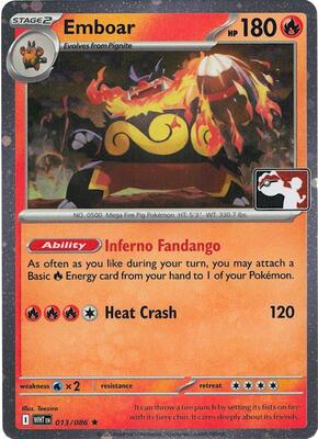 Emboar - 013/086 (Cosmos Holo) card from Prize Pack Series Cards
