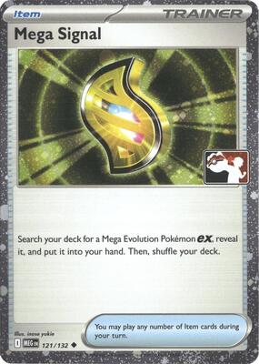 Mega Signal - 121/132 (Cosmos Holo) card from Prize Pack Series Cards