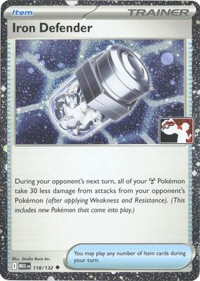 Iron Defender - 118/132 (Cosmos Holo) card from Prize Pack Series Cards